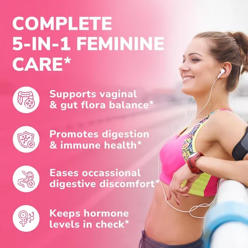 Miniatura 2 de Vitalibre Probióticos para mujeres, 100 mil millones de UFC, 15 cepas, suplemento diario probiótico y prebiótico con arándano orgánico para apoyar