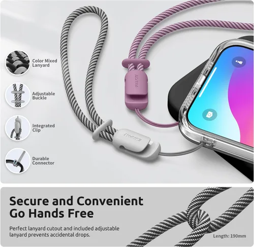 Miniatura 4 de SURPHY Funda diseñada para iPhone 15 Pro Max con protector de pantalla y cordón, correa de teléfono y funda de silicona líquida para teléfono