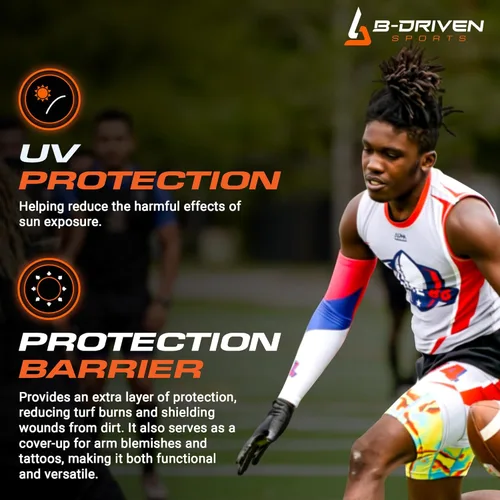 Miniatura 4 de B-Driven Sports Sleeve Pro-Fit - Manga de compresión para hombres y mujeres - Manga de brazo de baloncesto y voleibol - Individual Galaxia