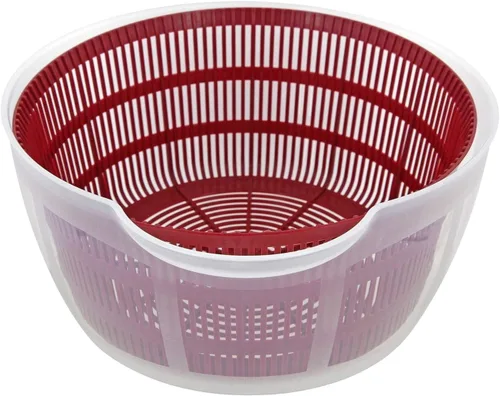 Miniatura 6 de Westmark Germany Centrifugador de ensaladas fácil de usar para secar las verduras y mejorar el sabor de los condimentos, de 10 pulgadas Rojo
