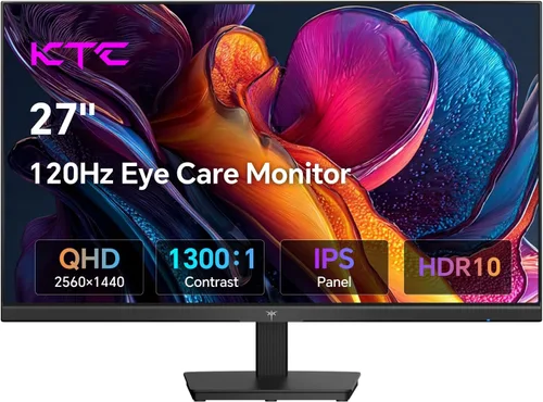 Miniatura 14 de KTC Monitor de juegos de 27 pulgadas 1440p 170Hz, 2K QHD 1ms GTG Fast IPS, HDR, HDMI/USB C/DP, FreeSync y G-Sync, ajustable en giro, inclinación