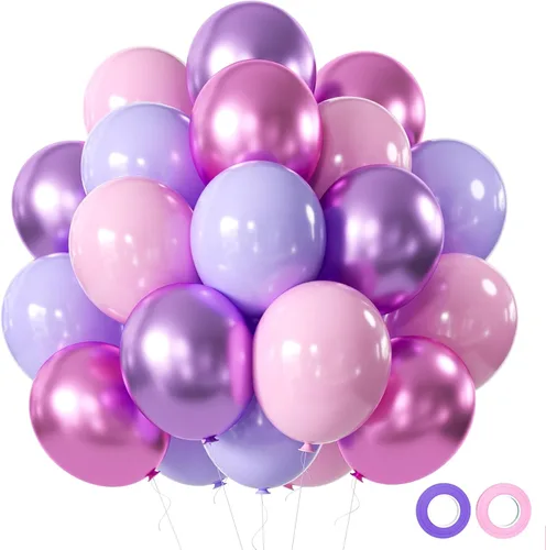 Miniatura 11 de Set de globos azules y blancos, 60 piezas de 12 pulgadas, globos metálicos cromados azul perla, globos azul claro para cumpleaños, despedida
