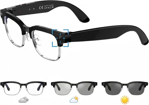 Miniatura 13 de Lentes de cámara inteligente AI, grabación de video POV HD 1080P y traductor, reconocimiento de objetos, audio Bluetooth para llamadas musicales