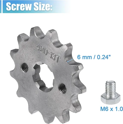 Miniatura 4 de X AUTOHAUX 1 juego de 420 estilos 13 dientes 0.669 in ID motocicleta piñón delantero motor apto para motocicleta 50cc 70cc 110cc 125cc motocicleta