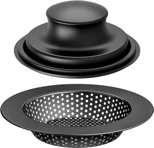 Huntorny 2 Piezas Colador y Tapón de Drenaje para Fregadero de Cocina, Atrapador de Drenaje y Protector de Drenaje para Fregadero de Cocina, Tapón