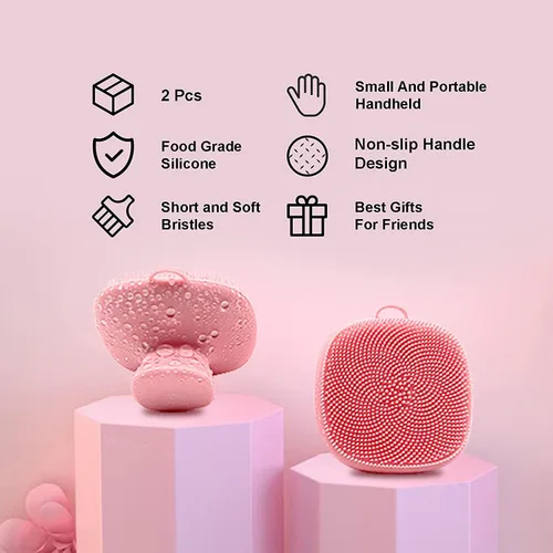 Miniatura 3 de Mini cepillo exfoliante facial de silicona, almohadilla de limpieza facial manual, limpiador facial suave para exfoliar y masajear poros para todo