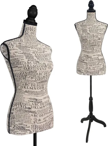 Miniatura 9 de YunHome - Vestido de medio cuerpo femenino con forma de maniquí de torso para ropa, altura de espuma para coser, maniquí desmontable marrón