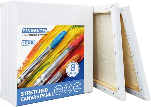 Miniatura 22 de FIXSMITH Lienzo blanco estirado de 12 x 16 pulgadas, paquete a granel de 8, imprimado, 100 % algodón, perfil de 5/8 pulgadas, paquete de gran valor