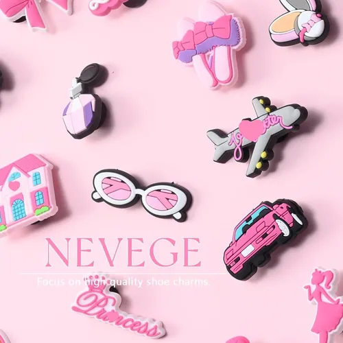 Miniatura 5 de NEVEGE Dijes de flores para zapatos para niñas, bonitos dijes de diseño para zapatos para adultos, adolescentes, niños, decoración de zapatos
