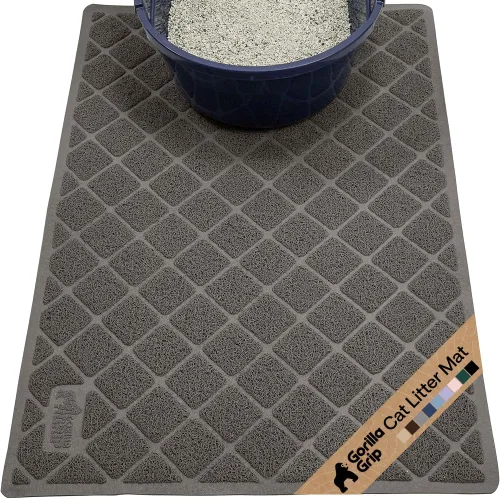 Miniatura 59 de Gorilla Grip - Tapete para atrapar la arena del arenero de gatos, 100% impermeable, fácil de limpiar, respaldo texturizado, suelos más limpios, se