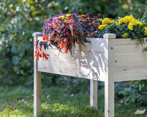 Miniatura 3 de Zylina Cama de jardín elevada de madera: macetas elevadas XL de 48 x 36 x 22 pulgadas para exteriores con patas, camas de jardín al aire libre