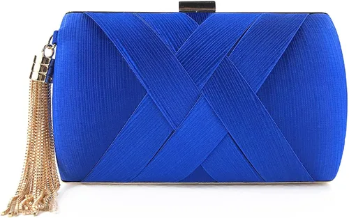 Elegante bolsa de noche de seda con colgante de borla para mujer bolso de mano para novia boda graduación fiesta de salida nocturna