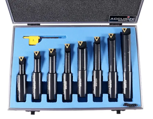 Miniatura 3 de AccusizeTools - Vástago redondo 3/4 pulgadas, 75 pulgadas, 90 grados, juego de barra de mandrinar indexable, # 2627-9108