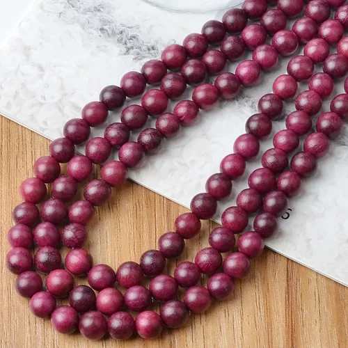 Miniatura 11 de MASSIVE BEADS - KIT de 960 cuentas de madera redondas sueltas mixtas naturales de 6 mm para hacer joyas, con hilo e agujas (12 de madera, 6 mm)