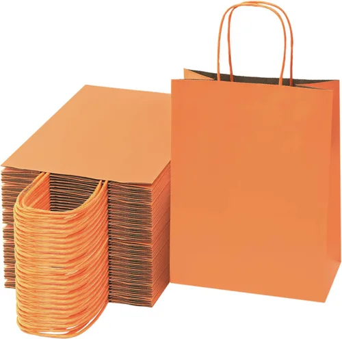 Miniatura 4 de Nexmint Bolsas de papel kraft de 8 x 10.5 pulgadas, bolsas de regalo con asa para cumpleaños, vacaciones, regalos, recuerdos de fiesta, venta al por