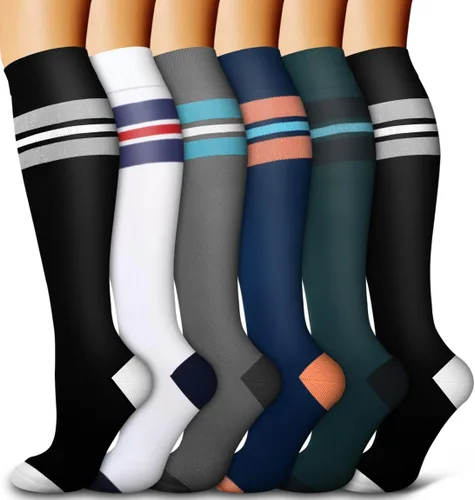 Miniatura 21 de 6 Pack Copper Compression Socks for Women and Men Circulation-Best Support for Medical, Running,Nursing,Athletic