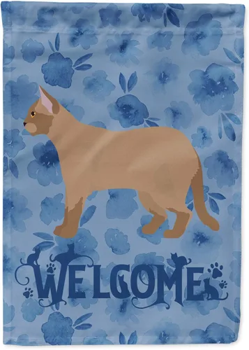 Miniatura 67 de Caroline's Treasures CK4813CHF - Bandera de bienvenida con gato abisinio azul, manga grande, para porche, para colgar en la pared, poliéster