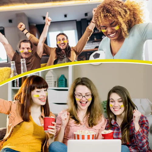 Miniatura 3 de Cholemy 120 pares de calcomanías negras de ojos a granel, calcomanías con purpurina para cara de béisbol, fútbol, sóftbol, fiesta, accesorios