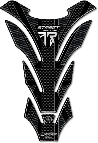 Miniatura 2 de labelbike - Adhesivo 3D para motocicleta, protección y decoración para depósito de combustible en resina compatible con Triumph Street Triple 765 R