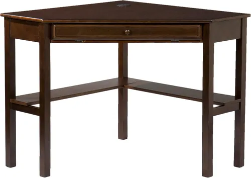Miniatura 4 de SEI Furniture - Escritorio esquinero para computadora Wardboro - Espresso - Diseño de transición, acabado marrón - Ideal para oficina en casa