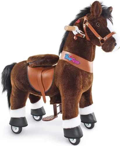 Miniatura 15 de PonyCycle Caballo de paseo para niños pequeños de 3 a 4 años con freno, sin batería (30 pulgadas de altura/tamaño 3 modelo clásico U) poni mecánico