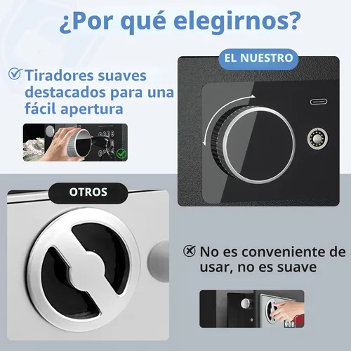 Miniatura 5 de Caja fuerte digital electrónica para dinero, caja de seguridad de acero con teclado, para oficina, hotel, negocios, joyería, pistola, caja fuerte