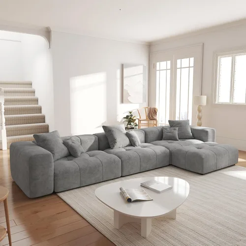 Miniatura 24 de JACH Sofás seccionales de 2 plazas, sofá moderno de oficina, sofá modular de dos plazas, sofá cama acogedor para apartamento, dormitorio, sala