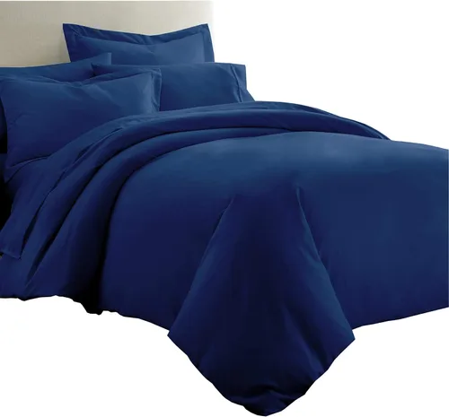 Miniatura 8 de Royal Tradition Juego de ropa de cama de viscosa de bambú sólido de 7 piezas, funda de edredón y fundas de almohada con sábanas, color beige