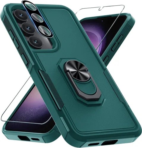 Miniatura 13 de Compatible con Samsung Galaxy S24/S25 Funda con Protector de Pantalla de Vidrio Templado, Resistente a Prueba de Golpes de Servicio Pesado Funda