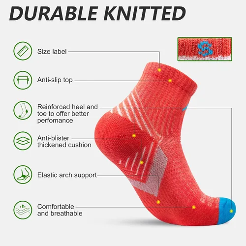 Miniatura 4 de innotree Paquete de 5 calcetines acolchados de senderismo para mujer, calcetines ligeros que absorben la humedad, para exteriores, senderismo
