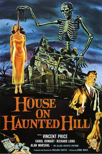 Miniatura 2 de Póster de película de terror vintage de Vincent Price en Haunted Hill - 11x17