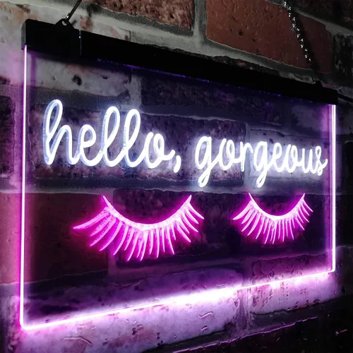 Miniatura 3 de ADVPRO Hello Gorgeous - Letrero de neón LED de doble color, blanco y morado, 16 x 12 pulgadas, st6s43-i3178-wp