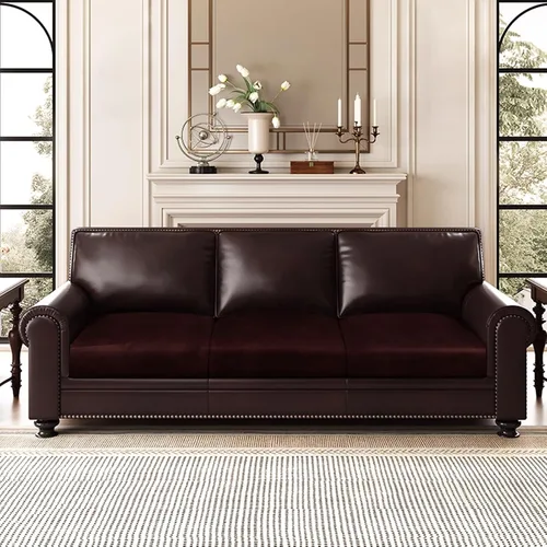 Miniatura 2 de ANARACHON Fundas de cojín de sofá con aspecto de cuero, juego de fundas de asiento de sofá, protector de muebles para sillón seccional, sofá biplaza