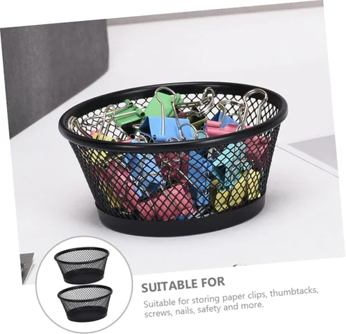 Miniatura 7 de YARNOW Organizador de mesa de cubo de almacenamiento con clip de papel, organizador de cajones de escritorio de oficina, negro, soporte