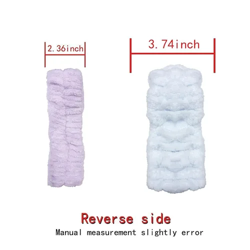 Miniatura 7 de Chloven 7 piezas de pajarita de microfibra de gran tamaño, diadema de maquillaje facial, diadema grande con lazo cosmético, banda elástica ajustable