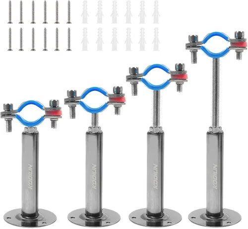 Miniatura 9 de 2 soportes de tubo de montaje en pared mejorados, abrazadera de tubo de montaje en pared de acero inoxidable 304 adecuada para tubería OD de 3/4