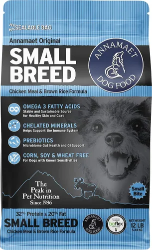 Miniatura 8 de Annamaet Alimento seco original para perros con fórmula de raza pequeña, (pollo y arroz integral), bolsa de 4 libras