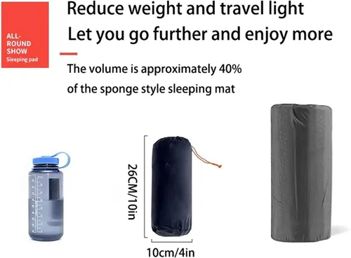 Miniatura 7 de Colchoneta de dormir para campamento: colchoneta inflable ultraligera con bomba de pie y almohada integradas, colchón de aire compacto mejorado