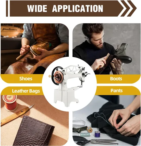 Miniatura 9 de Máquina de coser de cuero, máquina de coser de lona, máquina de coser a mano para reparación de zapatos, máquina de reparación de zapatos manual