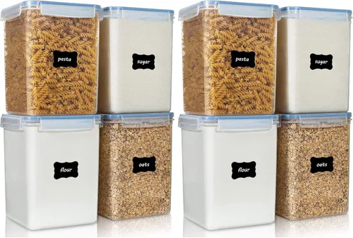 Miniatura 15 de Vtopmart Contenedores de almacenamiento de alimentos de 2.5 litros/84.5 onzas, 4 recipientes herméticos de plástico sin BPA para harina, azúcar