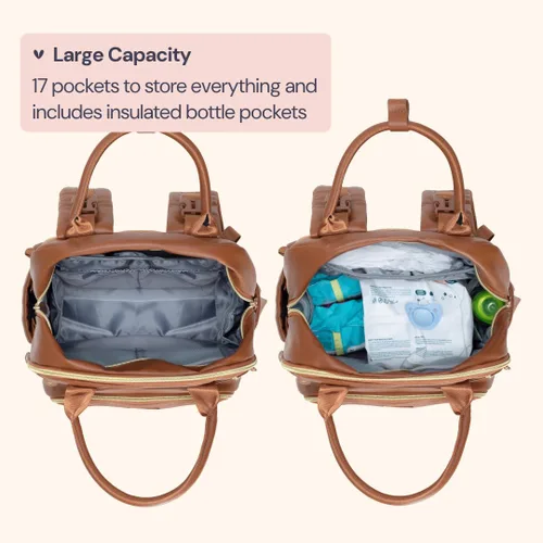 Miniatura 86 de BabbleRoo - Mochila para pañales - Bolso de viaje con artículos esenciales para bebés - Mochila multifunción resistente al agua, bolso de viaje