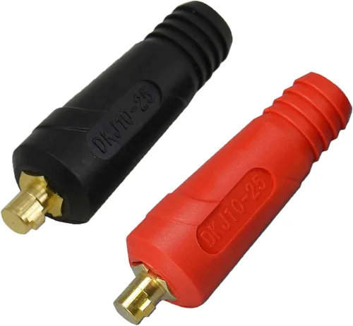 Miniatura 2 de RIVERWELD TIG DKJ10-25 DKJ10-25 - Conector de panel de cable de soldadura con color negro, ajuste rápido, paquete de 2