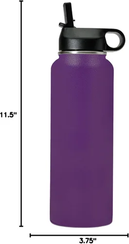 Miniatura 8 de LaserGram Botella de agua personalizada, soporte de mano de gimnasta, acero inoxidable de doble pared aislada al vacío con popote superior, regalo