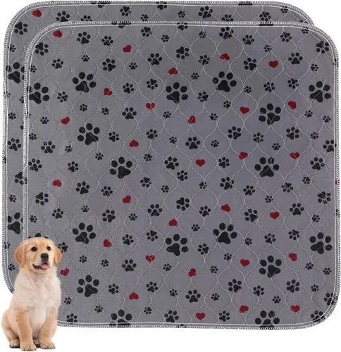 Miniatura 10 de Almohadillas lavables para orina para perros, paquete de 2 almohadillas extra grandes de 36 x 36 pulgadas, súper absorbentes, reutilizables