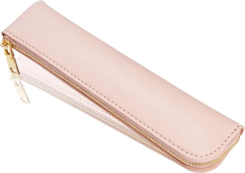 Miniatura 14 de Estuche de lápiz de cuero Sluxa, estuche delgado y suave para bolígrafos, estuche pequeño para lápices para adultos, estuche de lápiz de cuero