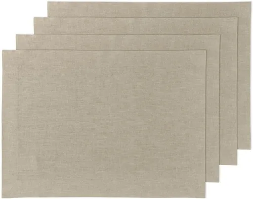 Miniatura 62 de Solino Home Fete - Juego de 4 manteles individuales blancos de 100 % lino puro, de 14 x 14 pulgadas, para verano, 4 de julio, color blanco
