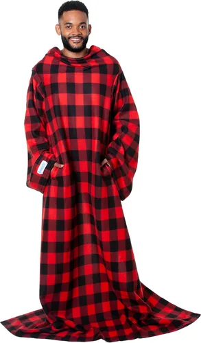Miniatura 18 de Snuggie Manta original con mangas y bolsillos, acogedora manta de gran tamaño para hombres y mujeres adultos, talla única, 71x54