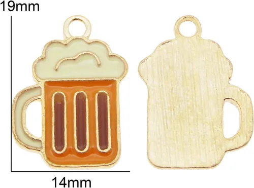 Miniatura 2 de JJG QAZ - 20 dijes colgantes chapados en oro esmaltados para hacer joyas, collares, pulseras, aretes de tobillo, joyería de bricolaje, Zinc, No es