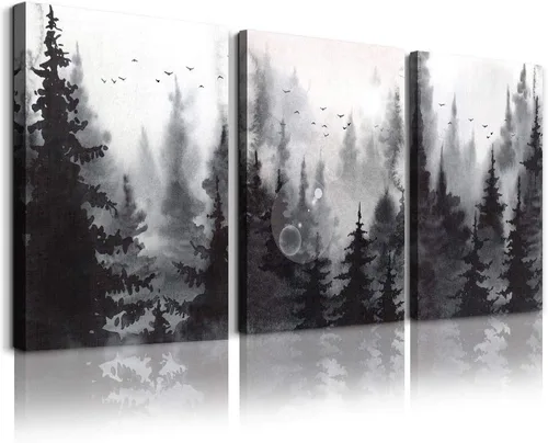 Miniatura 14 de Pinturas de decoración de pared para sala de estar, baño, habitación, cocina, familia, oficina, ilustraciones blanco y negro azul, rosa, flores, 12