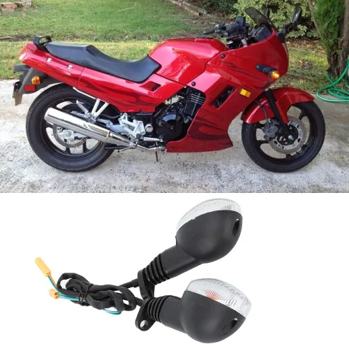 Miniatura 3 de Estink 2 luces intermitentes para motocicleta, intermitentes secuenciales LED ámbar que fluyen, ajuste universal para KLX250 EX250 2008-2012, Negro